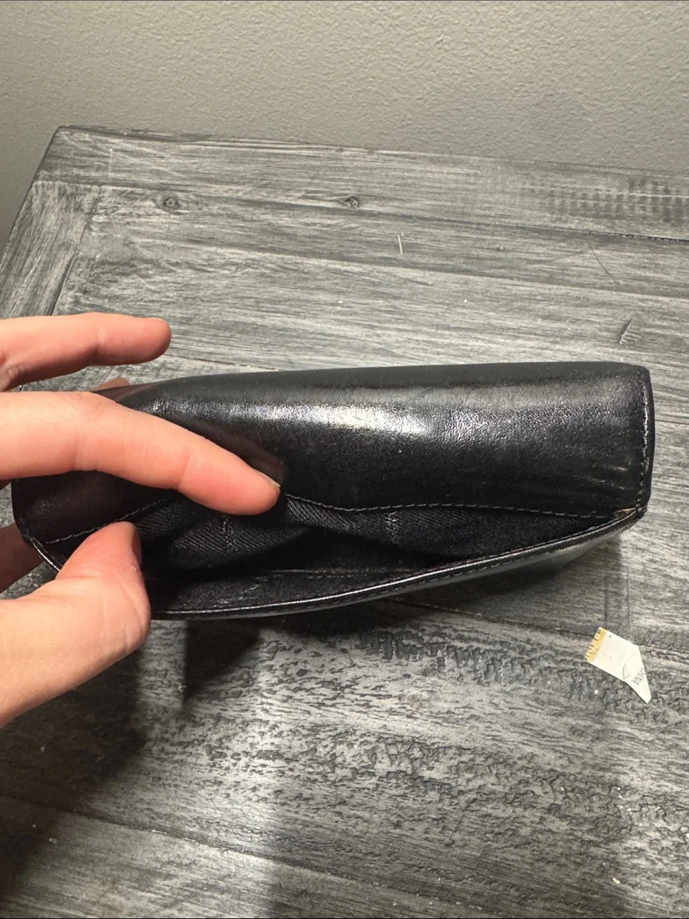 Monsac Black Leather Bi-Fold Wallet with Subtle Logo